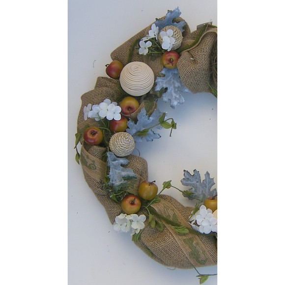 Easter Wreath Burlap Home Decor Apples Eggs Nest Flowers Greenery Spring Country - Picture 7 of 8